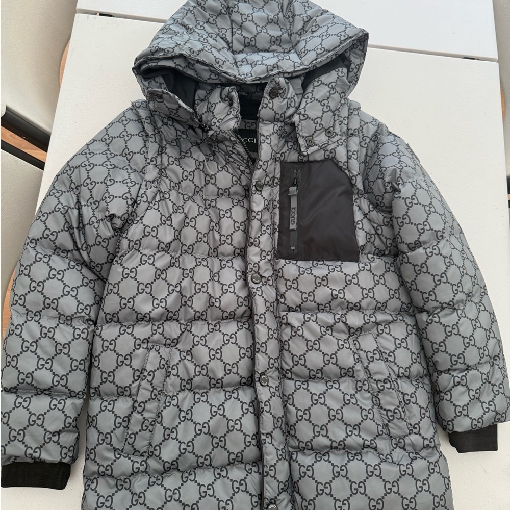 brand inspired Gray and Black Kids Jacket
